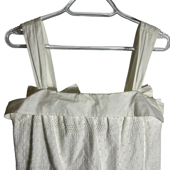 Lilly Pulitzer White Textured Eyelet Sundress with Bows, Size 6 - Picture 3 of 11